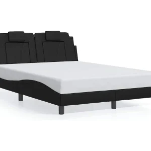 Bedframe "Viana" zonder matras kunstleer zwart 140×190 cm