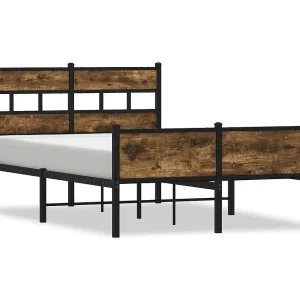 Bedframe zonder matras hout gerookt eikenkleurig 120×190 cm