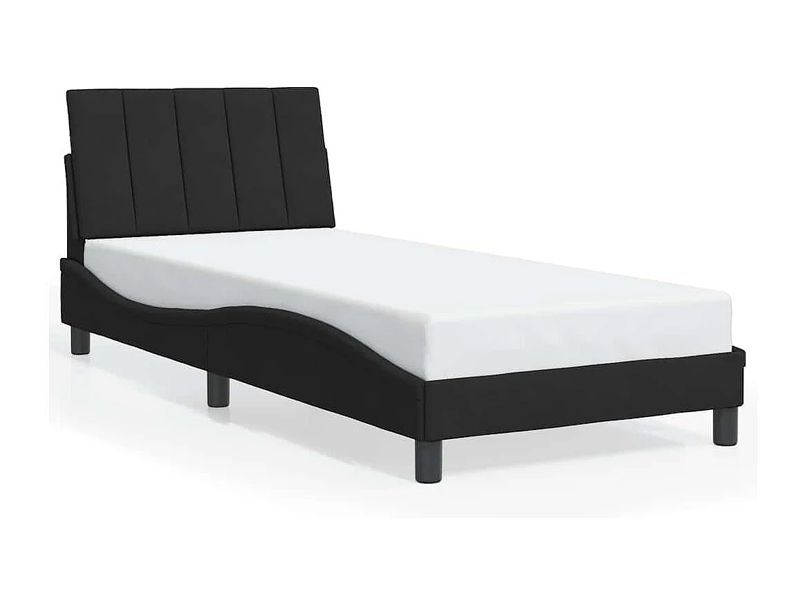 Bedframe zonder matras "Hanko" fluweel zwart 80x200 cm