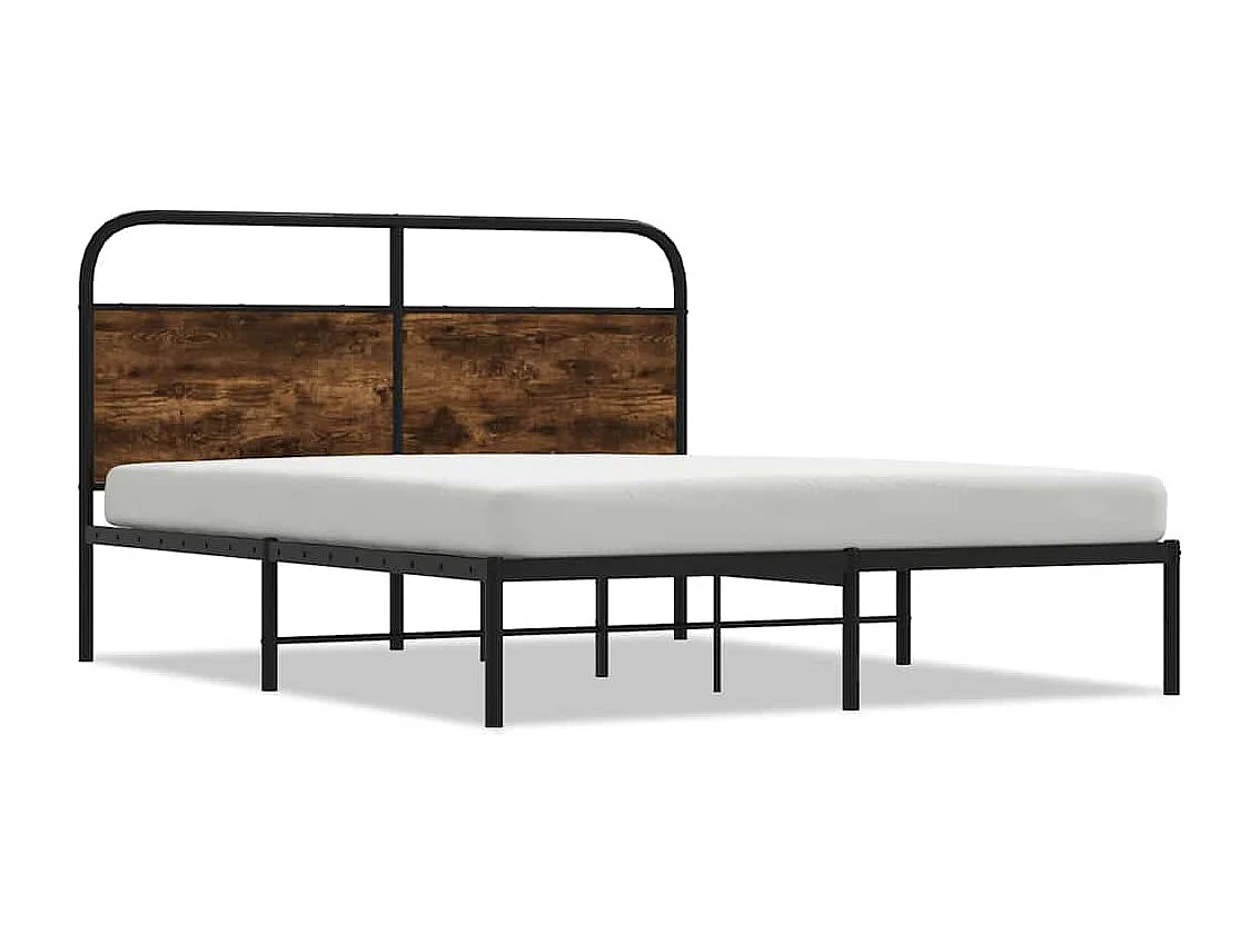 Bedframe zonder matras bewerkt hout gerookt eiken 120x190 cm