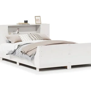 Bedframe zonder matras massief grenenhout wit 140×190 cm Bedframe zonder matras massief grenenhout wit 140×190 cm