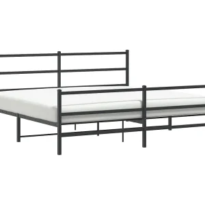 Bedframe met hoofd- en voeteneinde metaal zwart 180×200 cm Bedframe met hoofd- en voeteneinde metaal zwart 180×200 cm