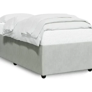 Bedframe zonder matras 90×190 cm fluweel lichtgrijs Bedframe zonder matras 90×190 cm fluweel lichtgrijs