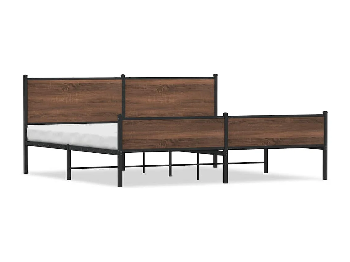Bedframe zonder matras metaal bruin eikenkleurig 200x200 cm