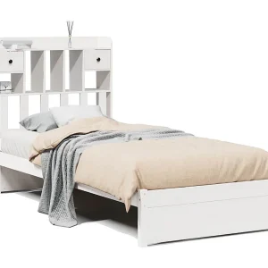 Bed met boekenkast zonder matras grenenhout wit 75×190 cm Bed met boekenkast zonder matras grenenhout wit 75×190 cm