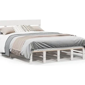 Bedframe zonder matras massief grenenhout wit 150×200 cm Bedframe zonder matras massief grenenhout wit 150×200 cm