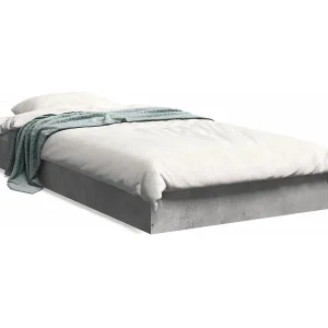 Bedframe bewerkt hout betongrijs 75×190 cm