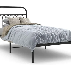 Bedframe met hoofdbord metaal zwart 90×200 cm Bedframe met hoofdbord metaal zwart 90×200 cm