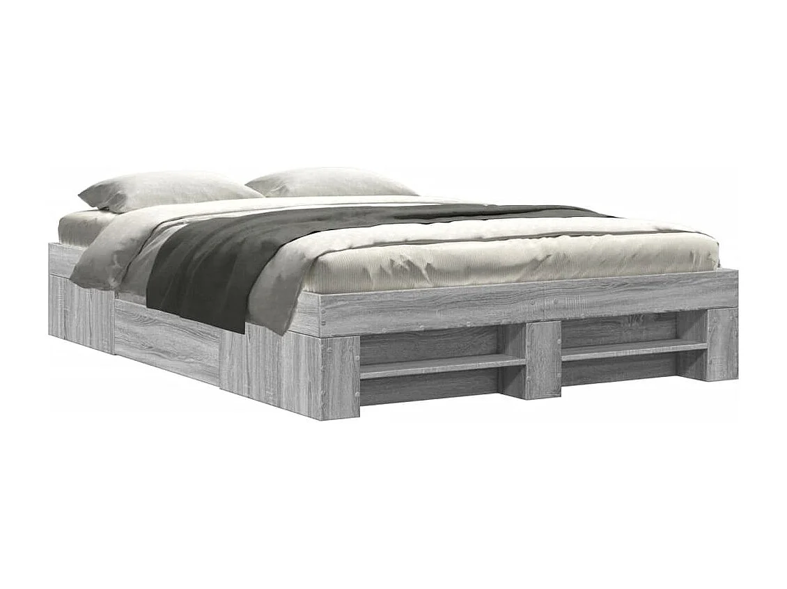 Bedframe bewerkt hout grijs sonoma eikenkleurig 120x190 cm