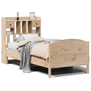 Bed met boekenkast zonder matras massief grenenhout 100×200 cm Bed met boekenkast zonder matras massief grenenhout 100×200 cm