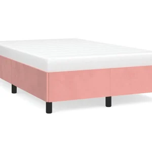 Bedframe zonder matras 120×190 cm fluweel roze Bedframe zonder matras 120×190 cm fluweel roze