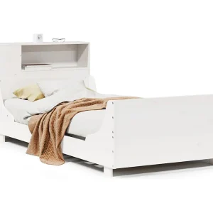 Bedframe zonder matras massief grenenhout wit 75×190 cm Bedframe zonder matras massief grenenhout wit 75×190 cm