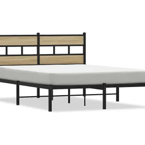 Bedframe zonder matras metaal sonoma eikenkleurig 140×190 cm