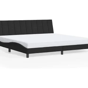 Bedframe zonder matras "Hanko" 200×200 cm fluweel zwart Bedframe zonder matras "Hanko" 200×200 cm fluweel zwart