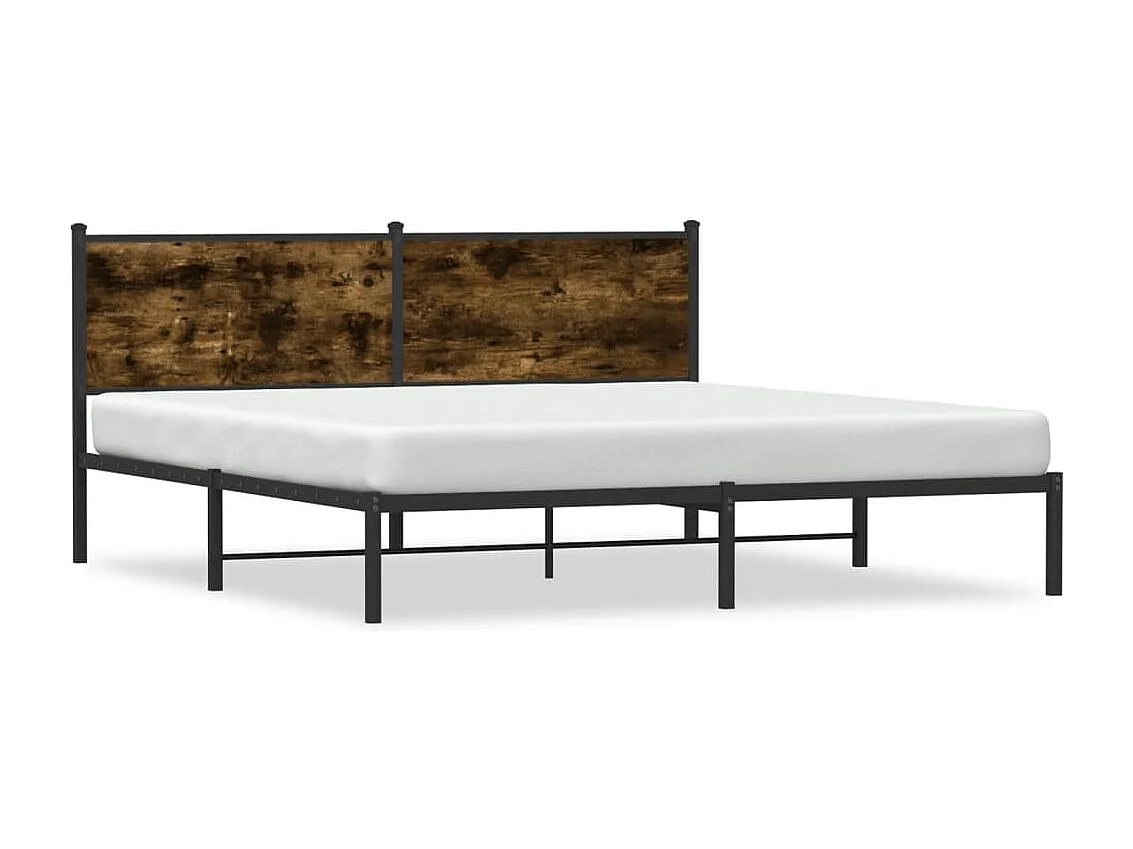 Bedframe zonder matras metaal gerookt eikenkleurig 180x200 cm