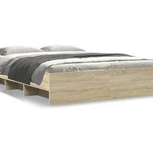 Bedframe zonder matras hout sonoma eikenkleurig 160×200 cm Bedframe zonder matras hout sonoma eikenkleurig 160×200 cm