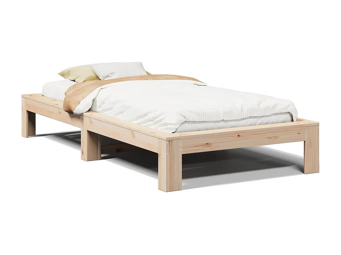 Bedframe zonder matras massief grenenhout 75x190 cm