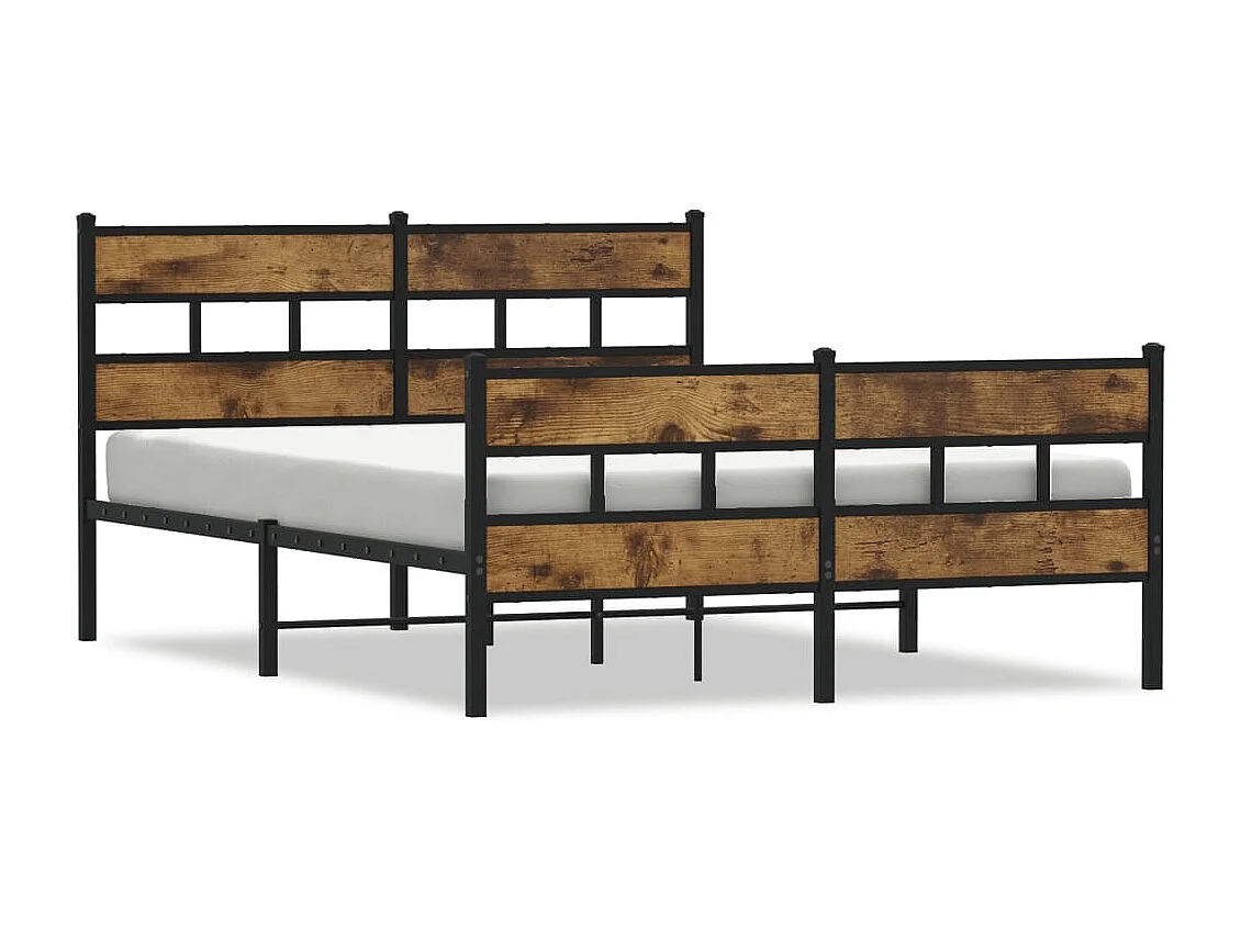 Bedframe zonder matras metaal gerookt eikenkleurig 140x200 cm
