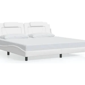 Bedframe "Viana" zonder matras kunstleer wit 200×200 cm