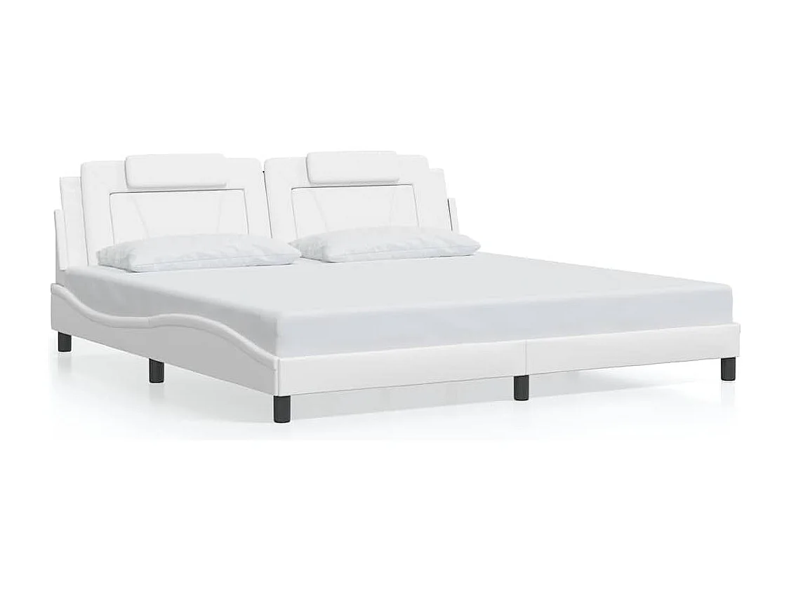 Bedframe "Viana" zonder matras kunstleer wit 200x200 cm