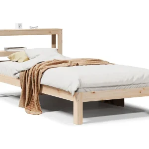 Bedframe met hoofdbord massief grenenhout 90×200 cm Bedframe met hoofdbord massief grenenhout 90×200 cm