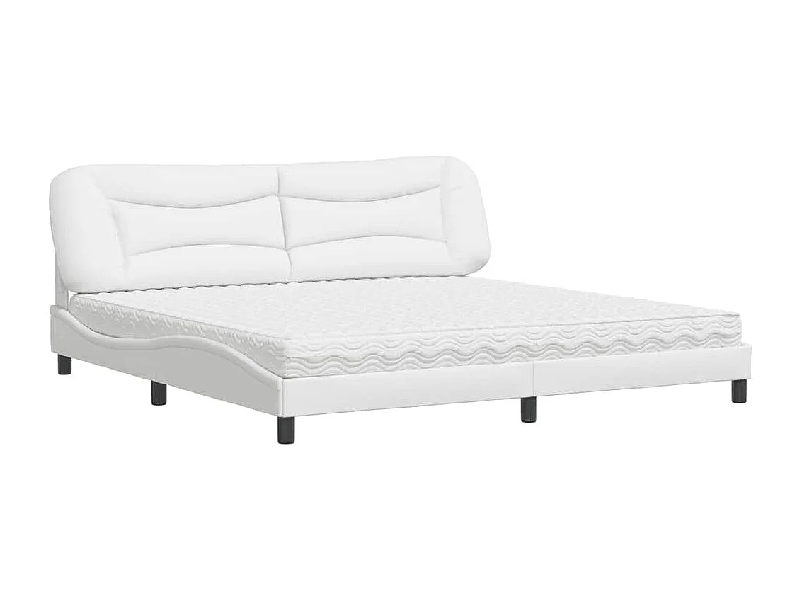 Bed met matras "Hvar" kunstleer wit 200x200 cm