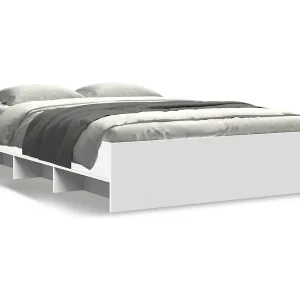 Bedframe bewerkt hout wit 135×190 cm Bedframe bewerkt hout wit 135×190 cm