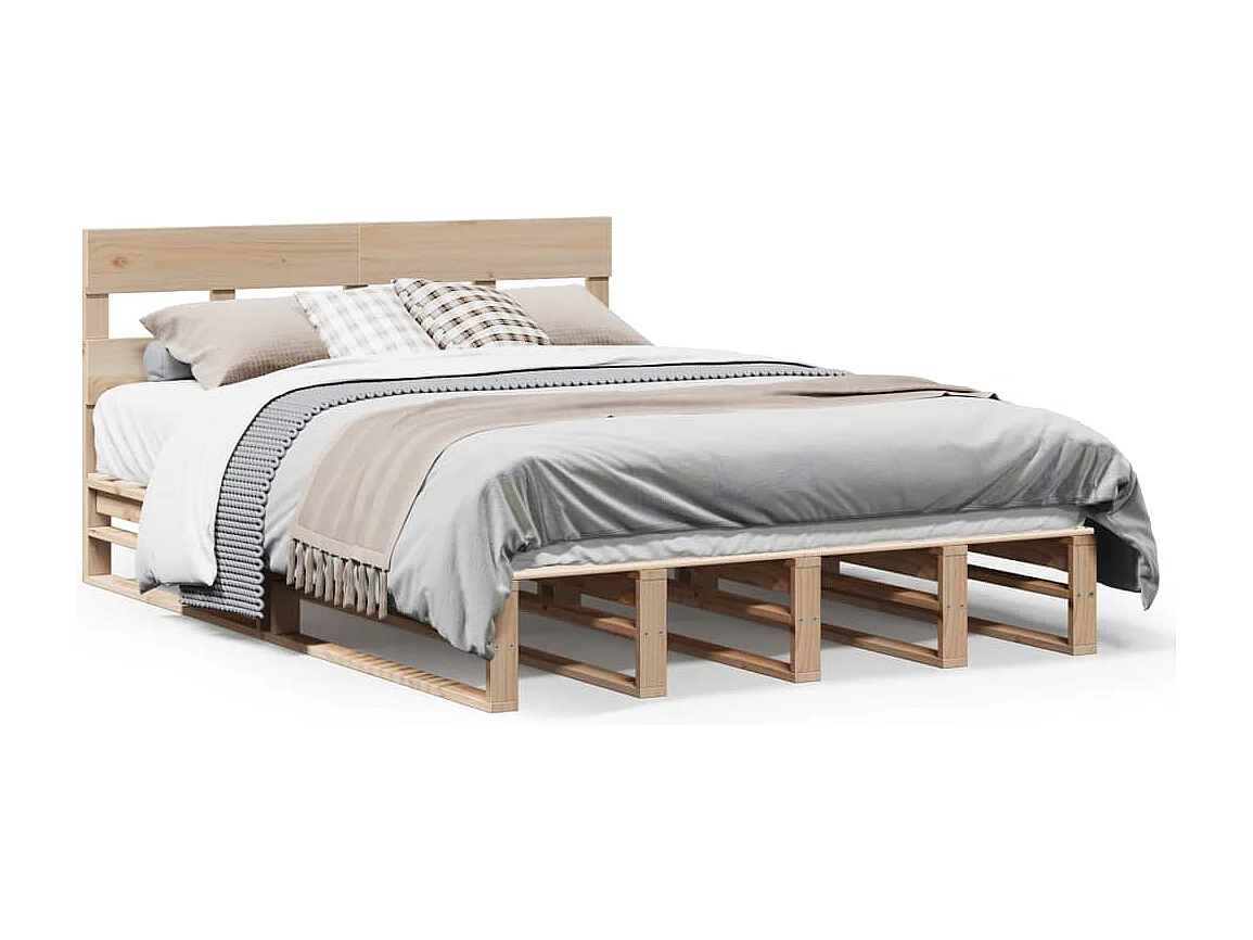 Bedframe zonder matras massief grenenhout 160x200 cm