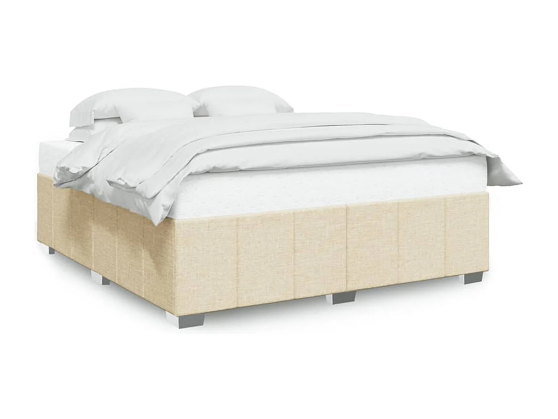 Bedframe zonder matras stof crèmekleurig 200x200 cm