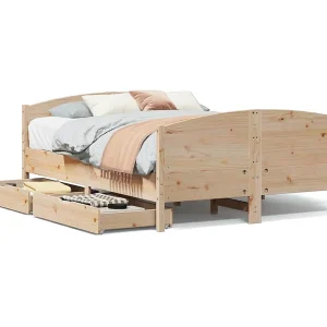 Bedframe zonder matras massief grenenhout 135×190 cm Bedframe zonder matras massief grenenhout 135×190 cm