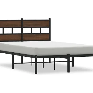 Bedframe met hoofdbord zonder matras bruin eiken 120×200 cm Bedframe met hoofdbord zonder matras bruin eiken 120×200 cm