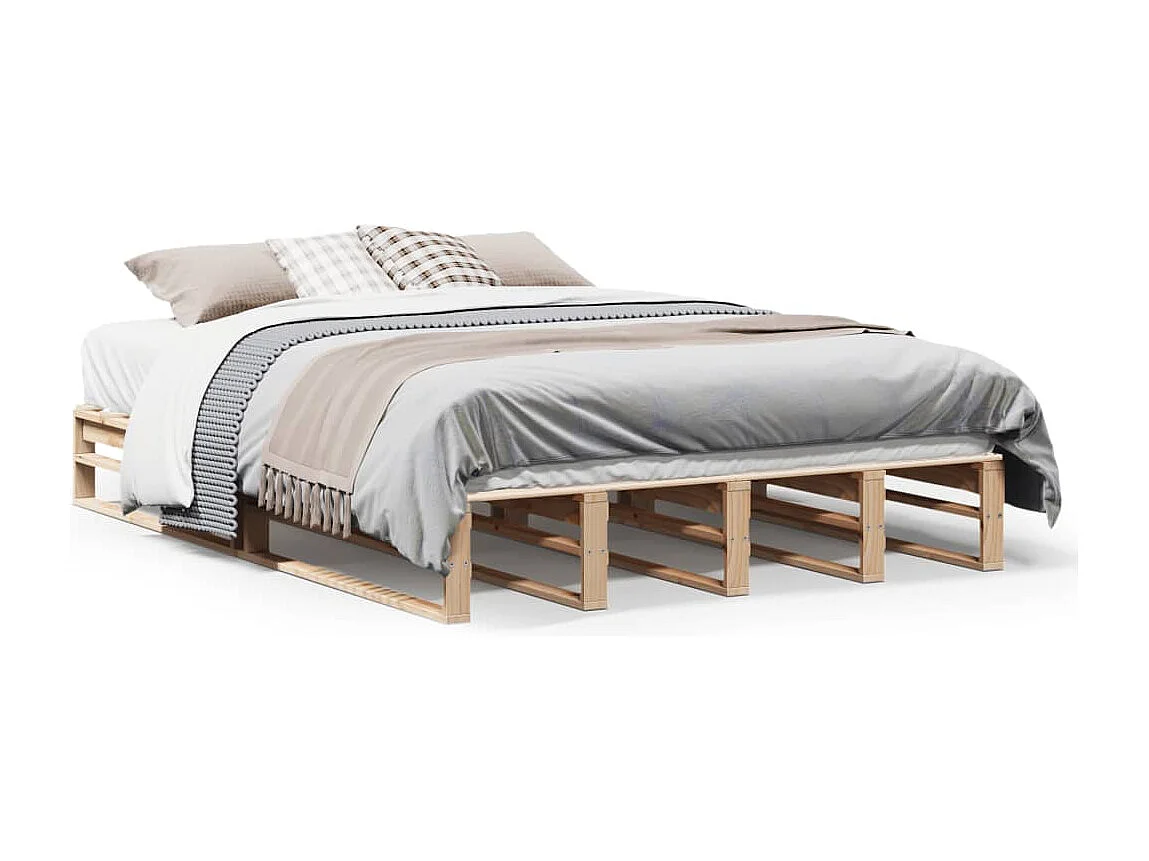 Bedframe zonder matras massief grenenhout 150x200 cm