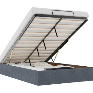 Bedframe zonder matras 120×190 cm fluweel donkergrijs Bedframe zonder matras 120×190 cm fluweel donkergrijs