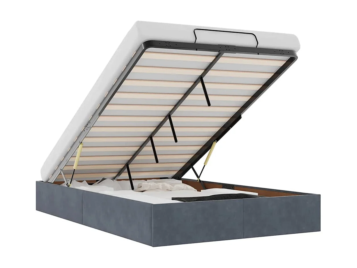Bedframe zonder matras 120x190 cm fluweel donkergrijs