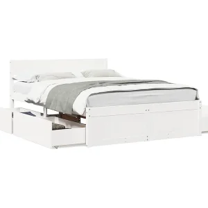 Bedframe zonder matras massief grenenhout wit 120×190 cm Bedframe zonder matras massief grenenhout wit 120×190 cm