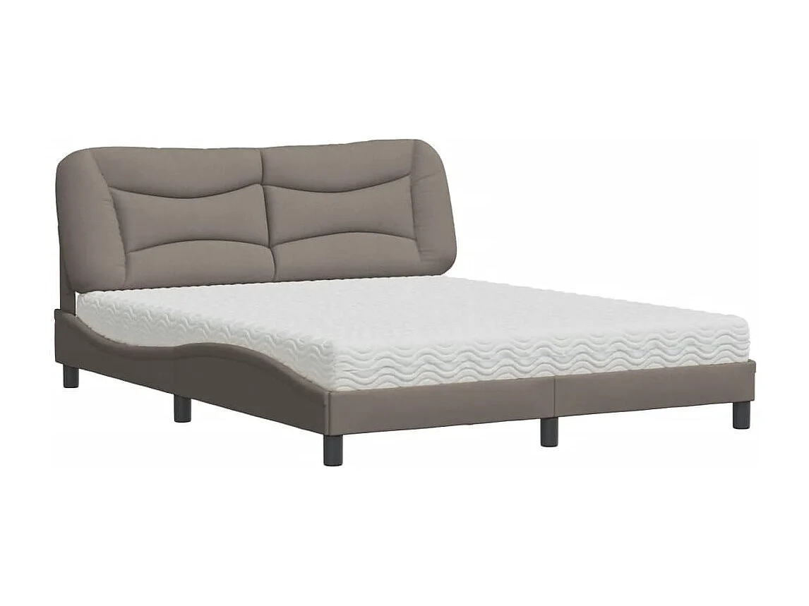 Bed met matras "Hvar" stof taupe 160x200 cm