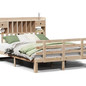 Bed met boekenkast zonder matras massief grenenhout 140×200 cm Bed met boekenkast zonder matras massief grenenhout 140×200 cm
