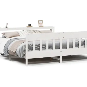 Bedframe zonder matras massief grenenhout wit 180×200 cm Bedframe zonder matras massief grenenhout wit 180×200 cm