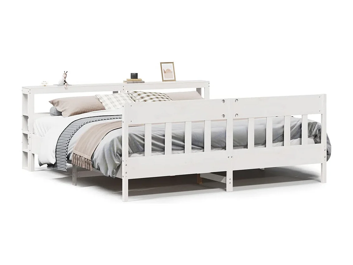 Bedframe zonder matras massief grenenhout wit 180x200 cm