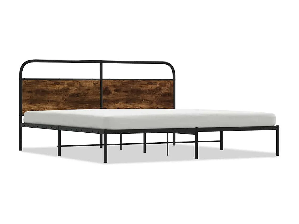 Bedframe zonder matras metaal gerookt eikenkleurig 180x200 cm