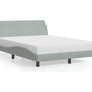 Bedframe "Dover" 120×200 cm fluweel lichtgrijs Bedframe "Dover" 120×200 cm fluweel lichtgrijs