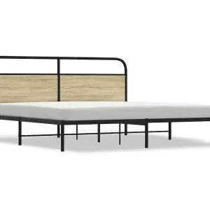 Bedframe zonder matras metaal sonoma eikenkleurig 193×203 cm Bedframe zonder matras metaal sonoma eikenkleurig 193×203 cm