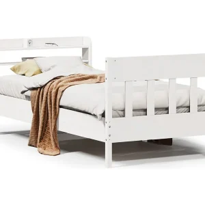 Bedframe zonder matras massief grenenhout wit 75×190 cm Bedframe zonder matras massief grenenhout wit 75×190 cm