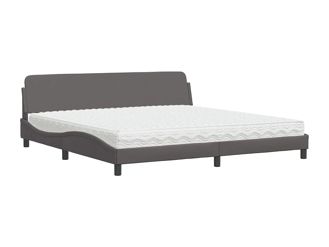 Bed met matras "Dover" kunstleer grijs 200x200 cm