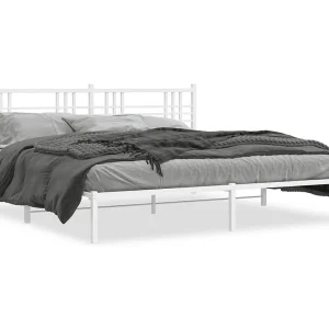 Bedframe met hoofdbord metaal wit 183×213 cm Bedframe met hoofdbord metaal wit 183×213 cm