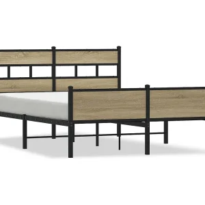 Bedframe zonder matras hout sonoma eikenkleurig 150×200 cm Bedframe zonder matras hout sonoma eikenkleurig 150×200 cm