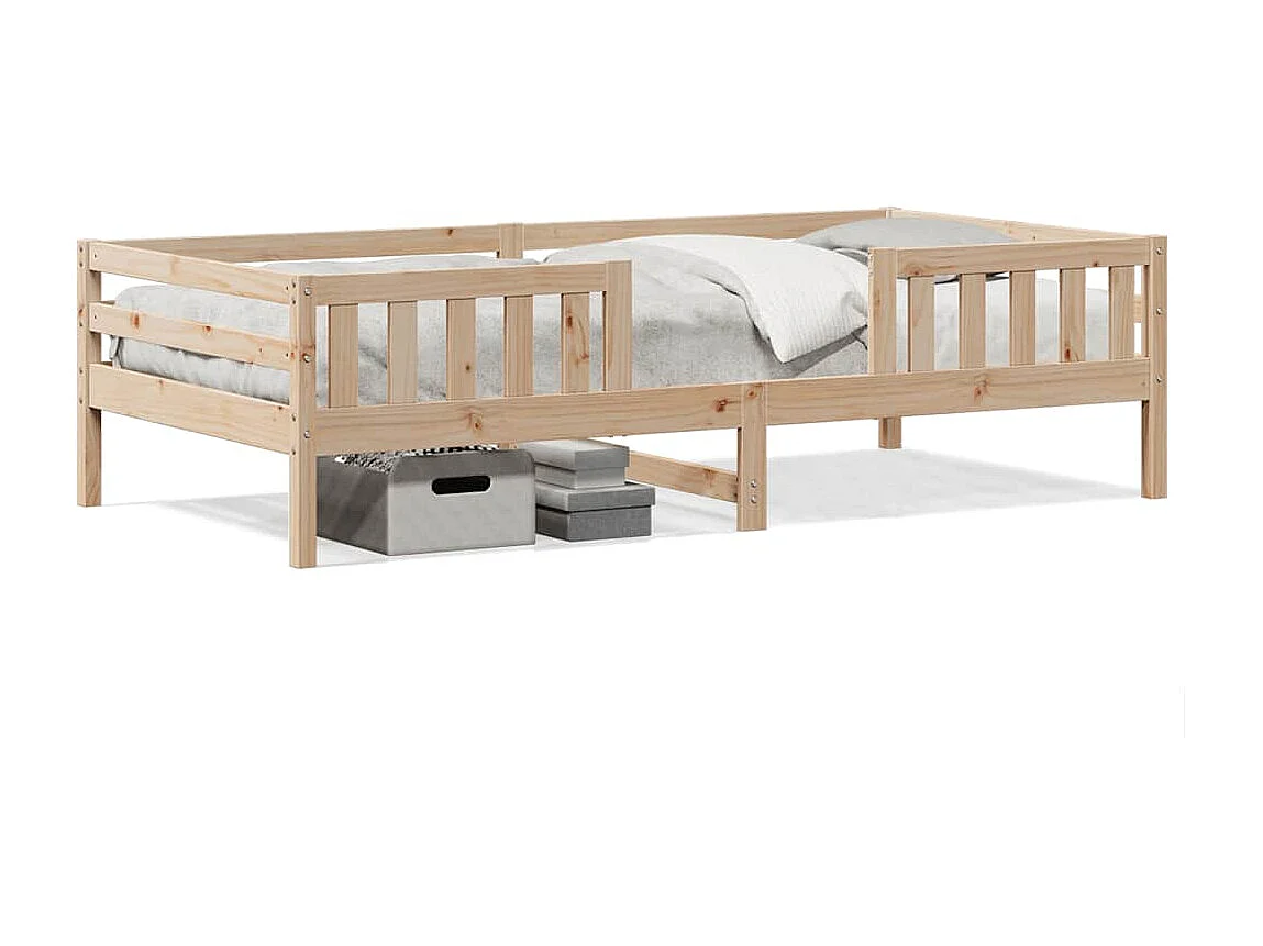 Bedframe zonder matras massief grenenhout 75x190 cm