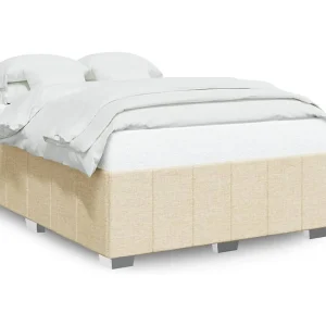 Bedframe zonder matras stof crèmekleurig 140×200 cm