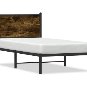 Bedframe zonder matras metaal gerookt eikenkleurig 90×190 cm Bedframe zonder matras metaal gerookt eikenkleurig 90×190 cm