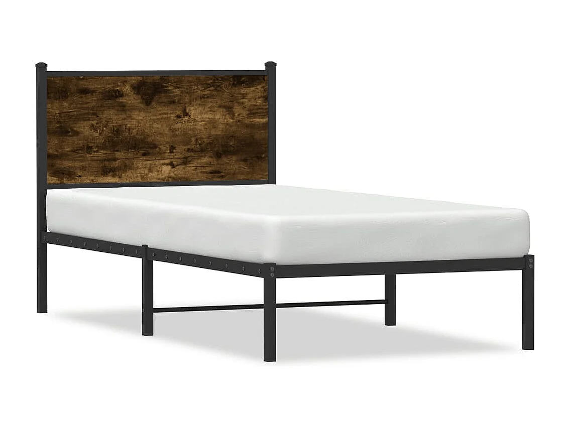 Bedframe zonder matras metaal gerookt eikenkleurig 90x190 cm